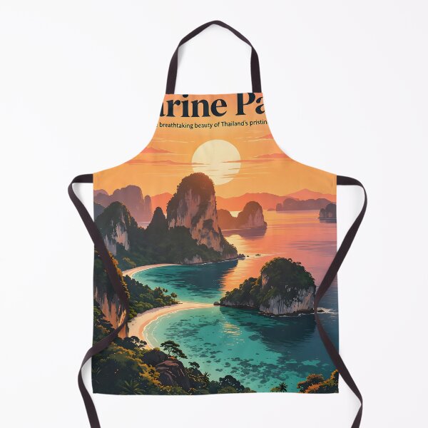 Item preview, ANG THONG MARINE PARK – Retro Sunset Poster designed and sold by Spirit of Siam.