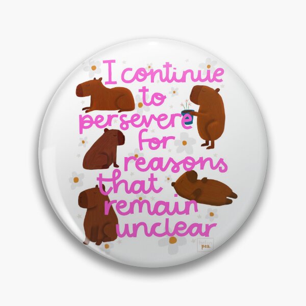 Item preview, Persevering Capybaras Funny Animal Illustration designed and sold by HelenPeaStudio.