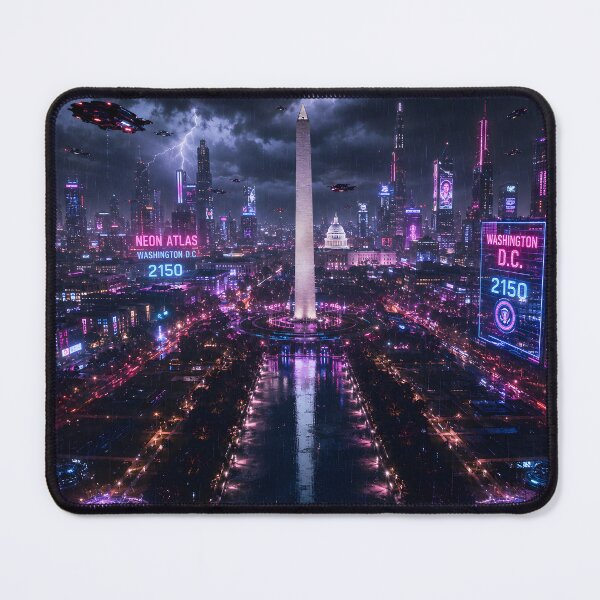 Item preview, Washington DC Cyberpunk | Neon Atlas Special Edition designed and sold by NSAstore.