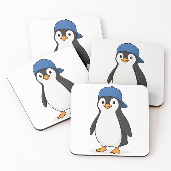 Item preview, Cute Penguin with Blue Cap – Funny Kawaii Penguin Character designed and sold by LittleGinnyArt.