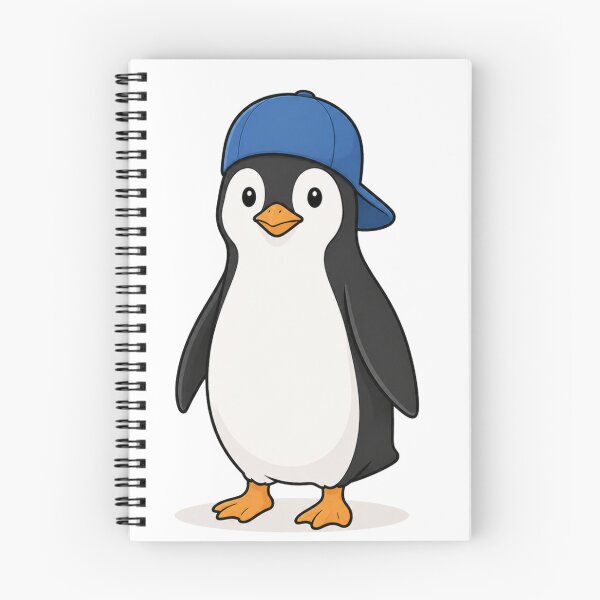 Item preview, Cute Penguin with Blue Cap – Funny Kawaii Penguin Character designed and sold by LittleGinnyArt.