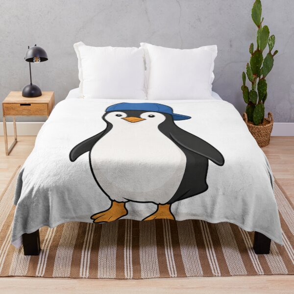Item preview, Cute Penguin with Blue Cap – Funny Kawaii Penguin Character designed and sold by LittleGinnyArt.