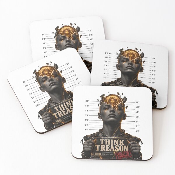 Item preview, Think Treason – Criminalized Thought Mugshot Design designed and sold by quietrevolt.
