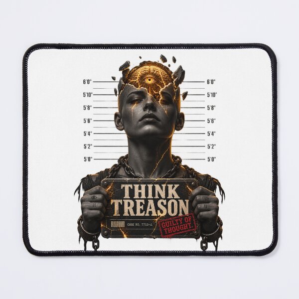 Item preview, Think Treason – Criminalized Thought Mugshot Design designed and sold by quietrevolt.
