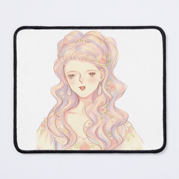 Item preview, Pastel Rainbow-Haired Lady — Floral Rococo Portrait designed and sold by Bondingbonding.