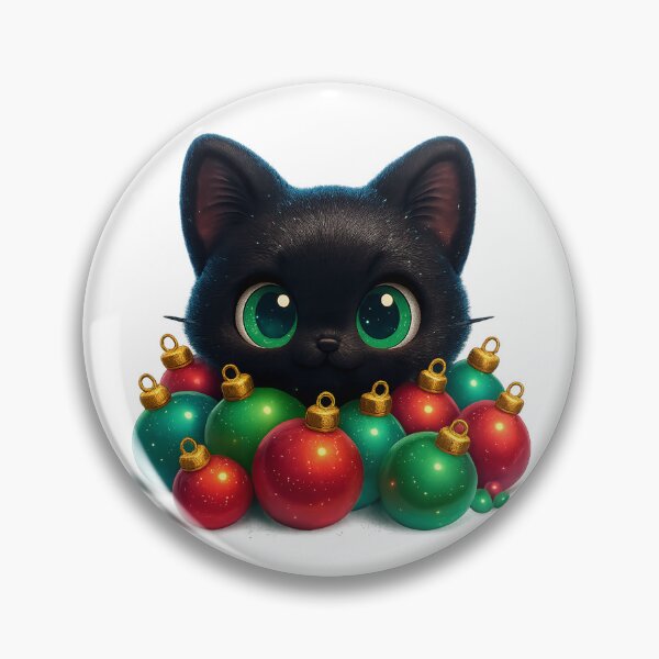 Item preview, Cat in Christmas Ornaments | Kawaii Kitty Buried in Baubles | Funny Holiday Cat designed and sold by PrintCreations9.