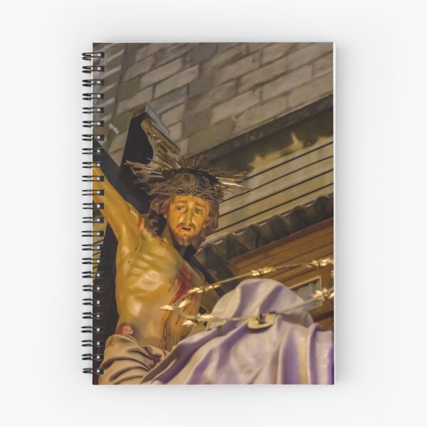 Item preview, Religious Statue of Jesus on the Cross During Night Procession With Crown of Thorns designed and sold by Nmallia.