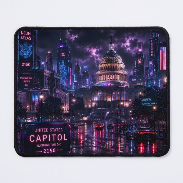 Item preview, Washington DC Cyberpunk | Neon Atlas Special Edition designed and sold by NSAstore.