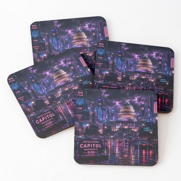 Item preview, Washington DC Cyberpunk  | Neon Atlas Special Edition designed and sold by NSAstore.