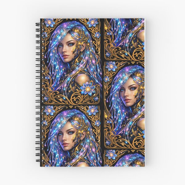 Item preview, Vibrant Celestial Woman and Glowing Blue Flora designed and sold by Ink-verse-.
