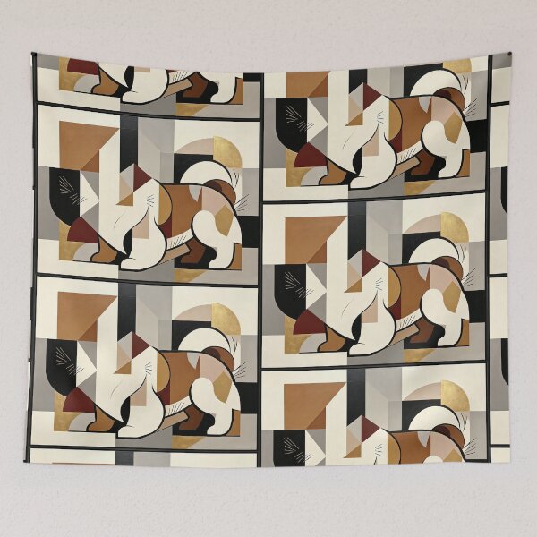 Item preview, cubist animal artwork designed and sold by forget45studio.