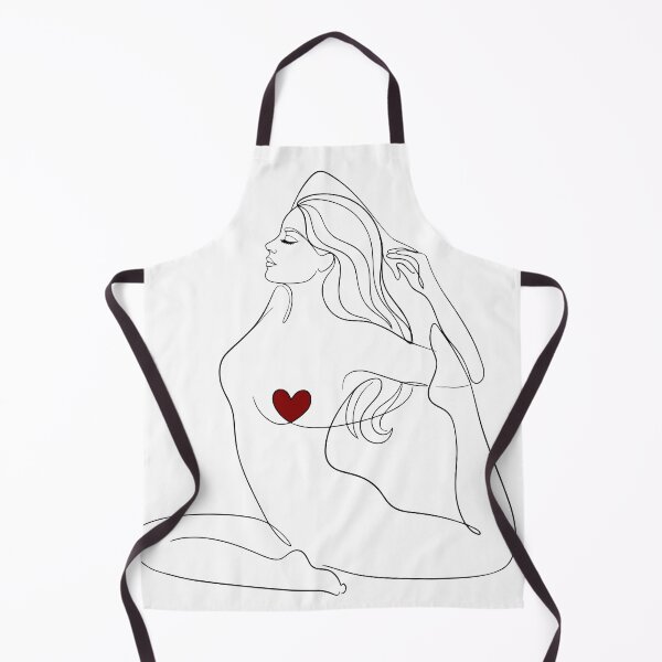 Item preview, Minimalist Yoga Girl Line Art with Red Heart - Self Love & Mindfulness designed and sold by Shopeon Designs.