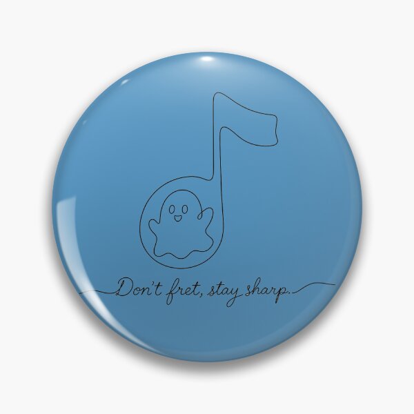 Item preview, Cute Ghost Music Note Don't Fret Stay Sharp Music Pun designed and sold by ManggaeJM.