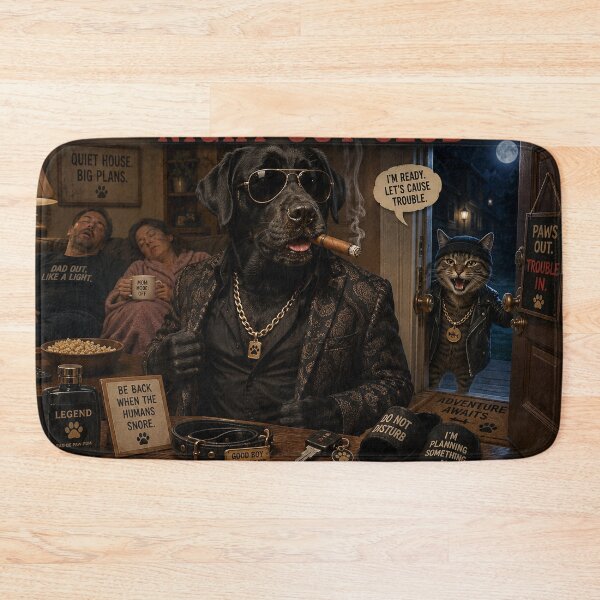 Item preview, Black Retriever Night Out Club Funny Sleeping Parents Dog Design designed and sold by shopevermint.