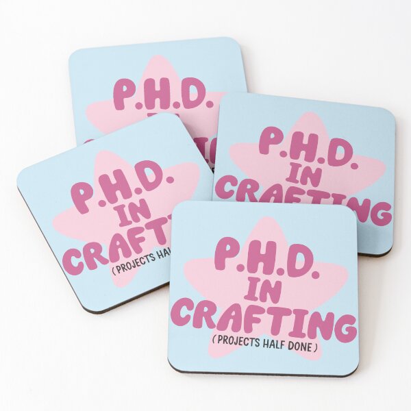 Item preview, PHD In Crafting Projects Half Done Funny Cute Pink Star designed and sold by BrownHorse90s.