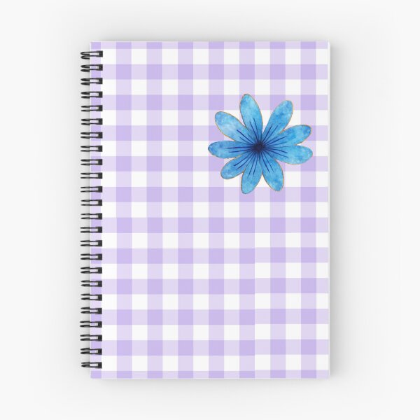 Item preview, Purple Gingham Pattern with Blue Flowers designed and sold by Le Chantier.