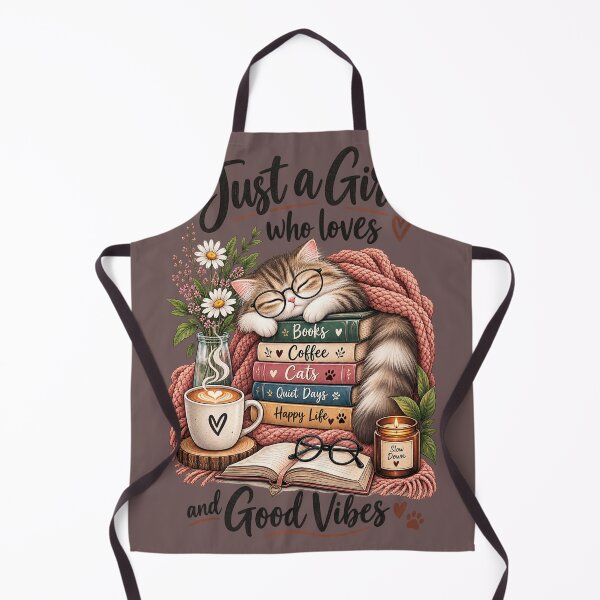 Item preview, Just a Girl Who Loves Books Cats Coffee designed and sold by JANAWIYSTUDIO.