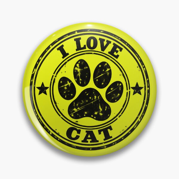 Item preview, I Love Cats Vintage Paw Print Stamp | Black and White Cat Lover Design designed and sold by +48574178623.