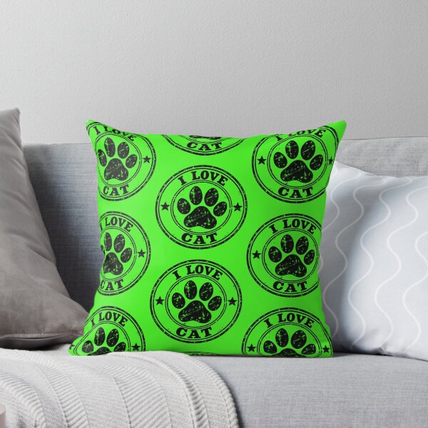 Item preview, I Love Cats Vintage Paw Print Stamp | Black and White Cat Lover Design designed and sold by +48574178623.