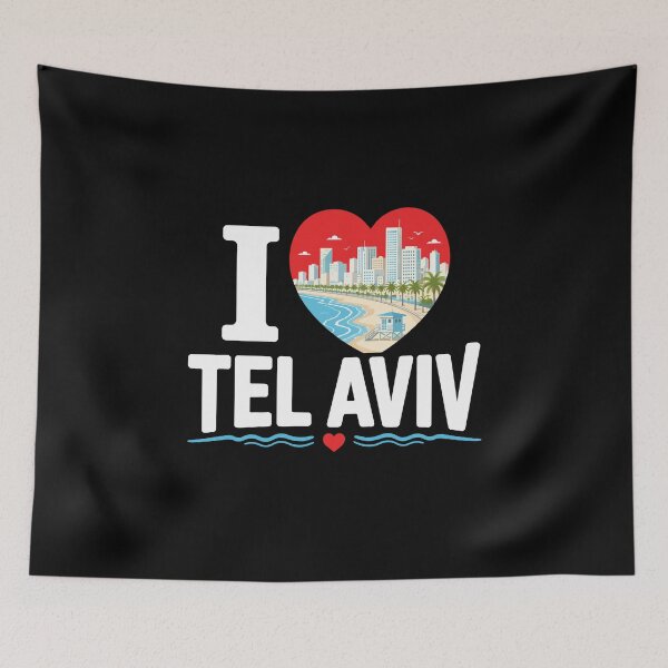 Item preview, I Love Tel Aviv Israel Beach City Art designed and sold by crouchingpixel.
