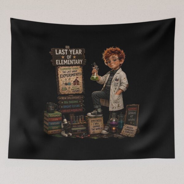 Item preview, First Day of My Last Year in Elementary,The Last Great Experiment Last Year Of Elementary School Boy Genius Scientist designed and sold by Crystal-Tree.