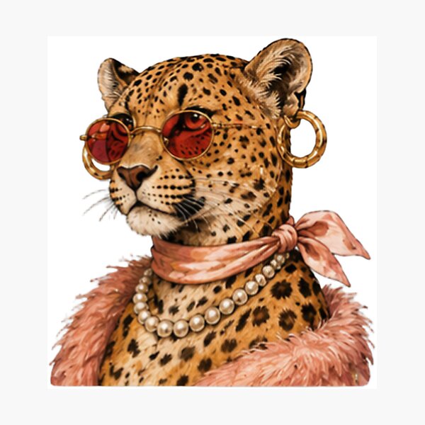 Item preview, Fashion Leopard Queen | Chic Leopard Portrait Art designed and sold by DailyDoodlesBySumbul.