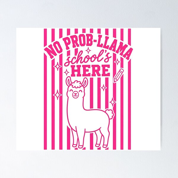 Item preview, No Prob-Llama School's Here Retro Shirt designed and sold by MOCH- ART.