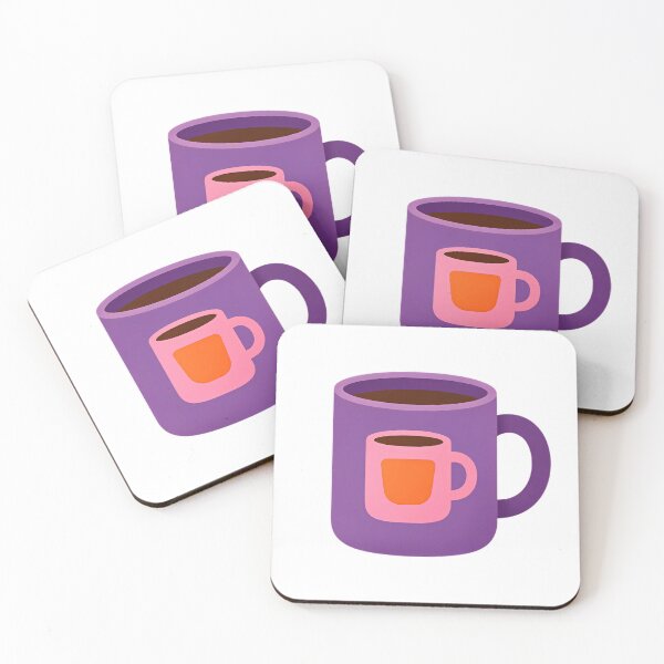Item preview, Purple Mug with Pink & Orange Nested Cup — Minimalist Coffee Art designed and sold by Bondingbonding.