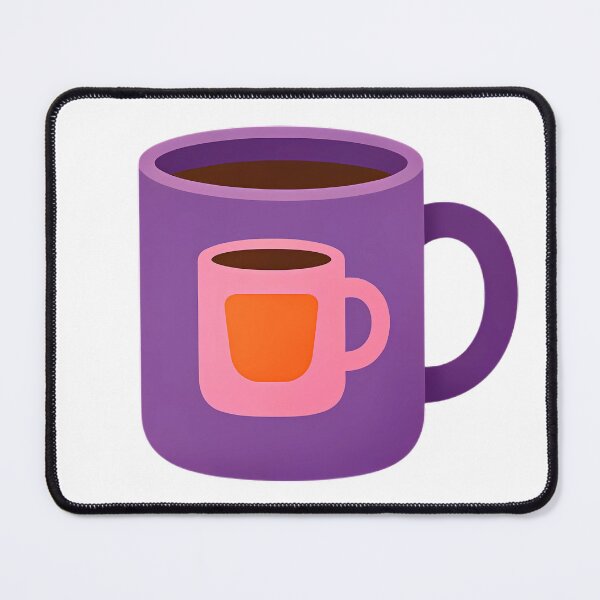 Item preview, Purple Mug with Pink & Orange Nested Cup — Minimalist Coffee Art designed and sold by Bondingbonding.