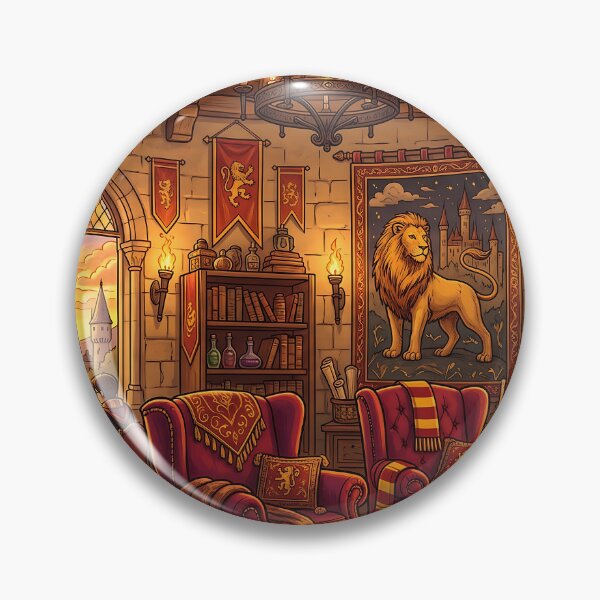 Item preview, Wizard Castle Lion House Tower Room - Cozy Fireplace Study Art designed and sold by KreonaTime.