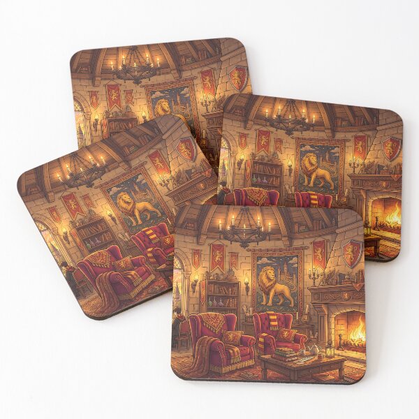 Item preview, Wizard Castle Lion House Tower Room - Cozy Fireplace Study Art designed and sold by KreonaTime.