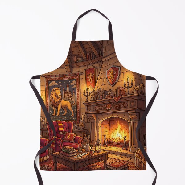 Item preview, Wizard Castle Lion House Tower Room - Cozy Fireplace Study Art designed and sold by KreonaTime.