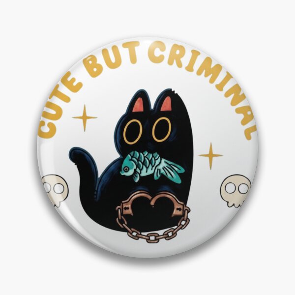 Item preview, Cute But Criminal Cat Funny Black Cat Design – Kawaii Cat Lover Gift designed and sold by SALAHARTICT1.