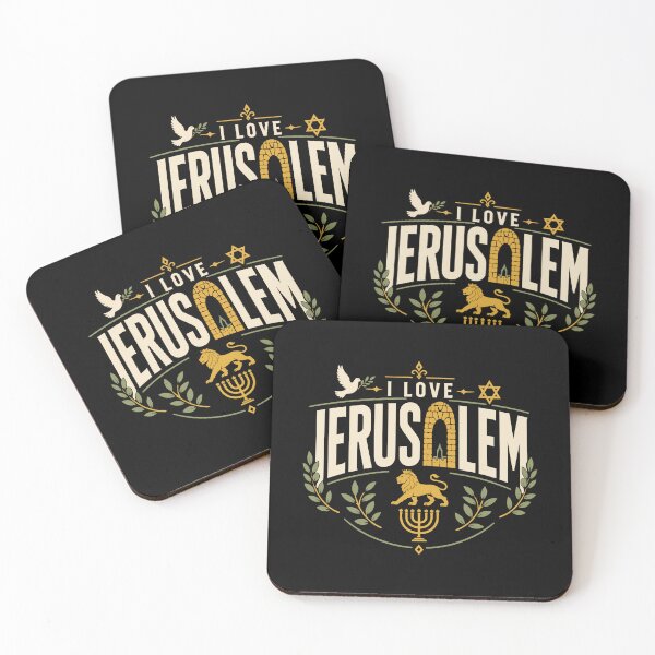 Item preview, I Love Jerusalem Israel Jewish Heritage Art designed and sold by crouchingpixel.