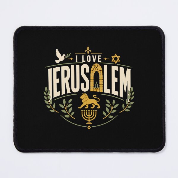 Item preview, I Love Jerusalem Israel Jewish Heritage Art designed and sold by crouchingpixel.
