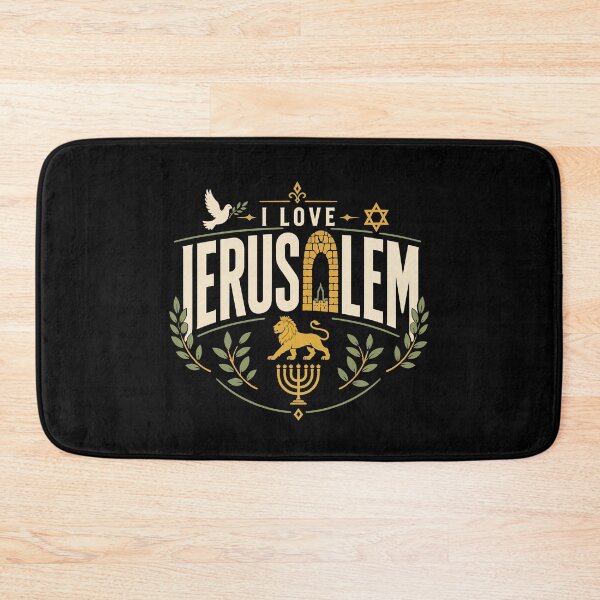 Item preview, I Love Jerusalem Israel Jewish Heritage Art designed and sold by crouchingpixel.