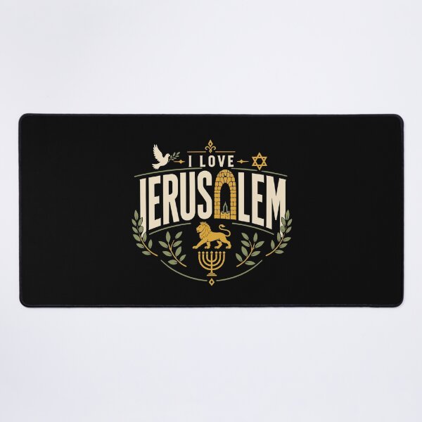 Item preview, I Love Jerusalem Israel Jewish Heritage Art designed and sold by crouchingpixel.