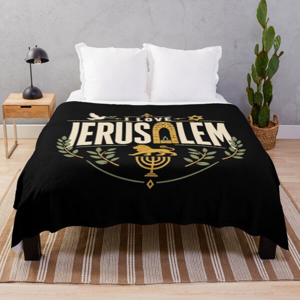 Item preview, I Love Jerusalem Israel Jewish Heritage Art designed and sold by crouchingpixel.