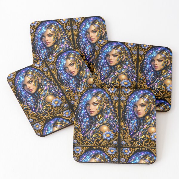 Item preview, Cosmic Goddess Nebula: Psychedelic Starry Portrait designed and sold by Ink-verse-.