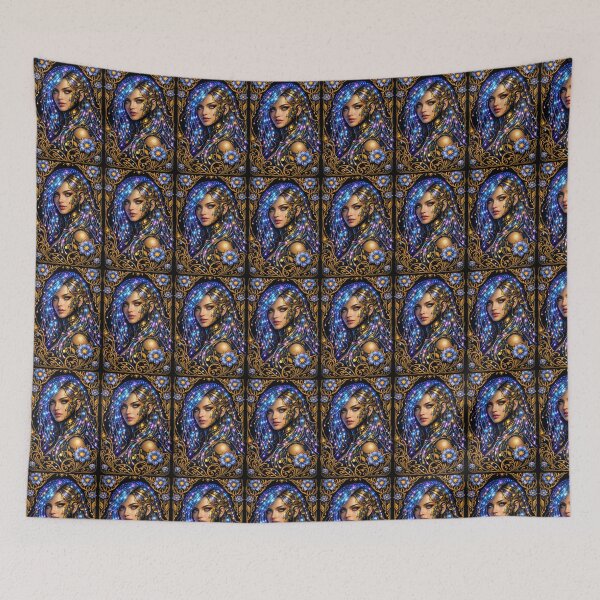 Item preview, Cosmic Goddess Nebula: Psychedelic Starry Portrait designed and sold by Ink-verse-.