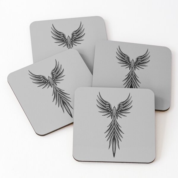 Item preview, Grey Phoenix Tribal Firebird Minimalist Art designed and sold by URSM.