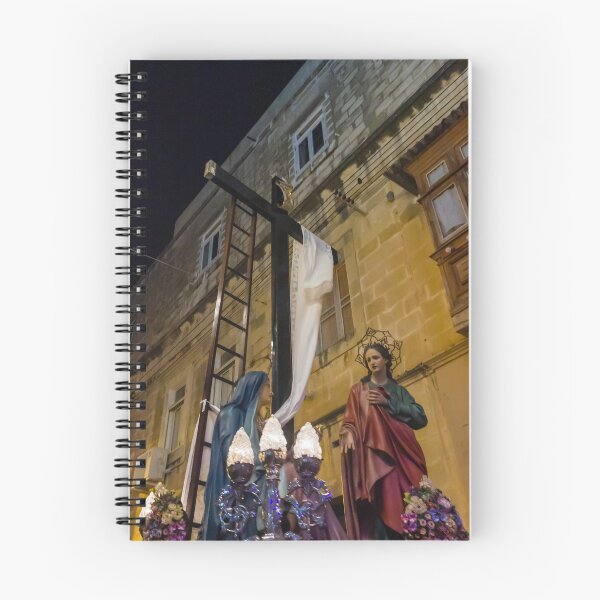 Item preview, Religious Night Procession With Statues of the Virgin Mary and Saint Beside a Cross in Old Town designed and sold by Nmallia.