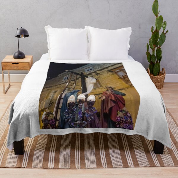 Item preview, Religious Night Procession With Statues of the Virgin Mary and Saint Beside a Cross in Old Town designed and sold by Nmallia.