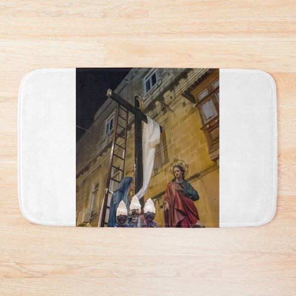 Item preview, Religious Night Procession With Statues of the Virgin Mary and Saint Beside a Cross in Old Town designed and sold by Nmallia.