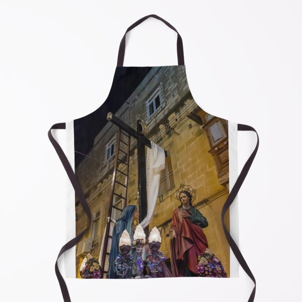 Item preview, Religious Night Procession With Statues of the Virgin Mary and Saint Beside a Cross in Old Town designed and sold by Nmallia.