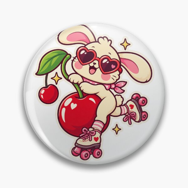 Item preview, Bunny Roller Skating Cherry designed and sold by StickyJoyStudio.