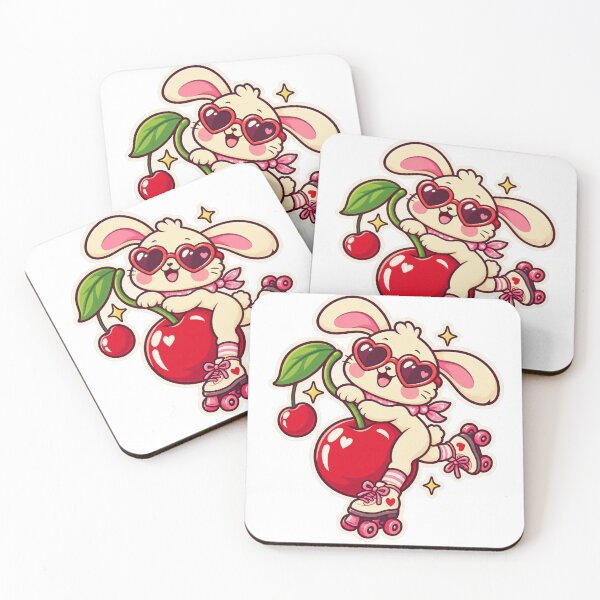 Item preview, Bunny Roller Skating Cherry designed and sold by StickyJoyStudio.