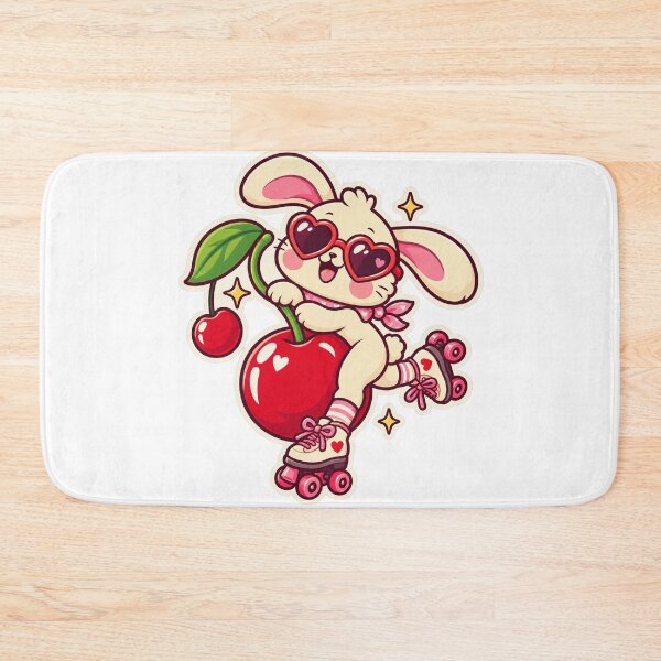 Item preview, Bunny Roller Skating Cherry designed and sold by StickyJoyStudio.