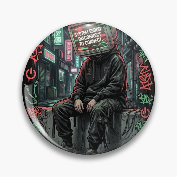 Item preview, Disconnect To Connect - Retro Cyberpunk Monitor Streetwear designed and sold by Noah-Gallery.