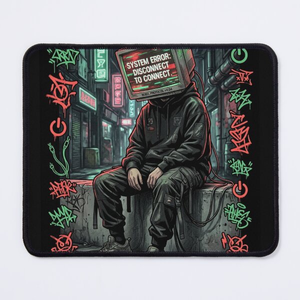 Item preview, Disconnect To Connect - Retro Cyberpunk Monitor Streetwear designed and sold by Noah-Gallery.